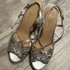 Cole haan silver strap heels